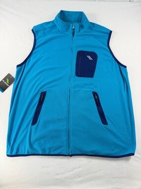 Men's Blue Zip-Front Swim Vest - Kings Size sport